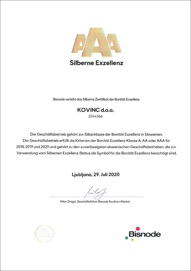 Kovinc - AAA Silberne Exzellenz Kovinc - AAA Silberne Exzellenz
